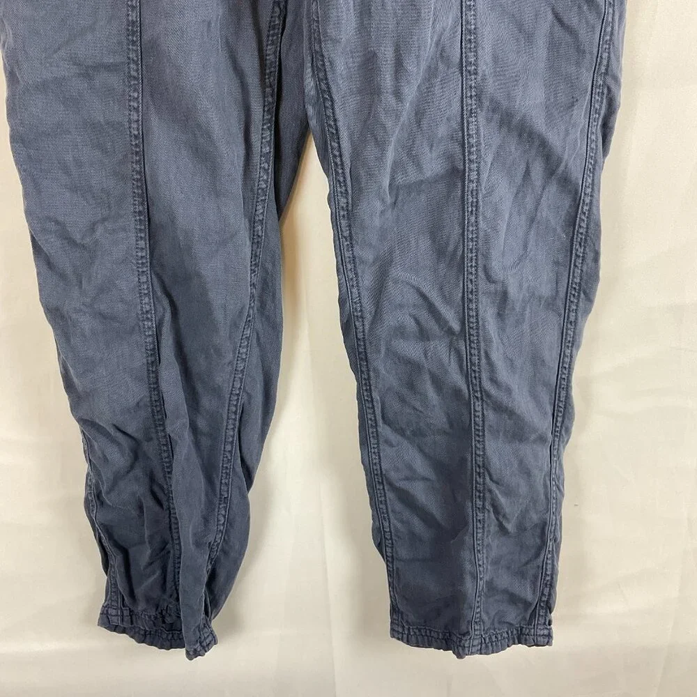 Faherty Pants S Blue Elastic Waist Tapered Leg Pockets